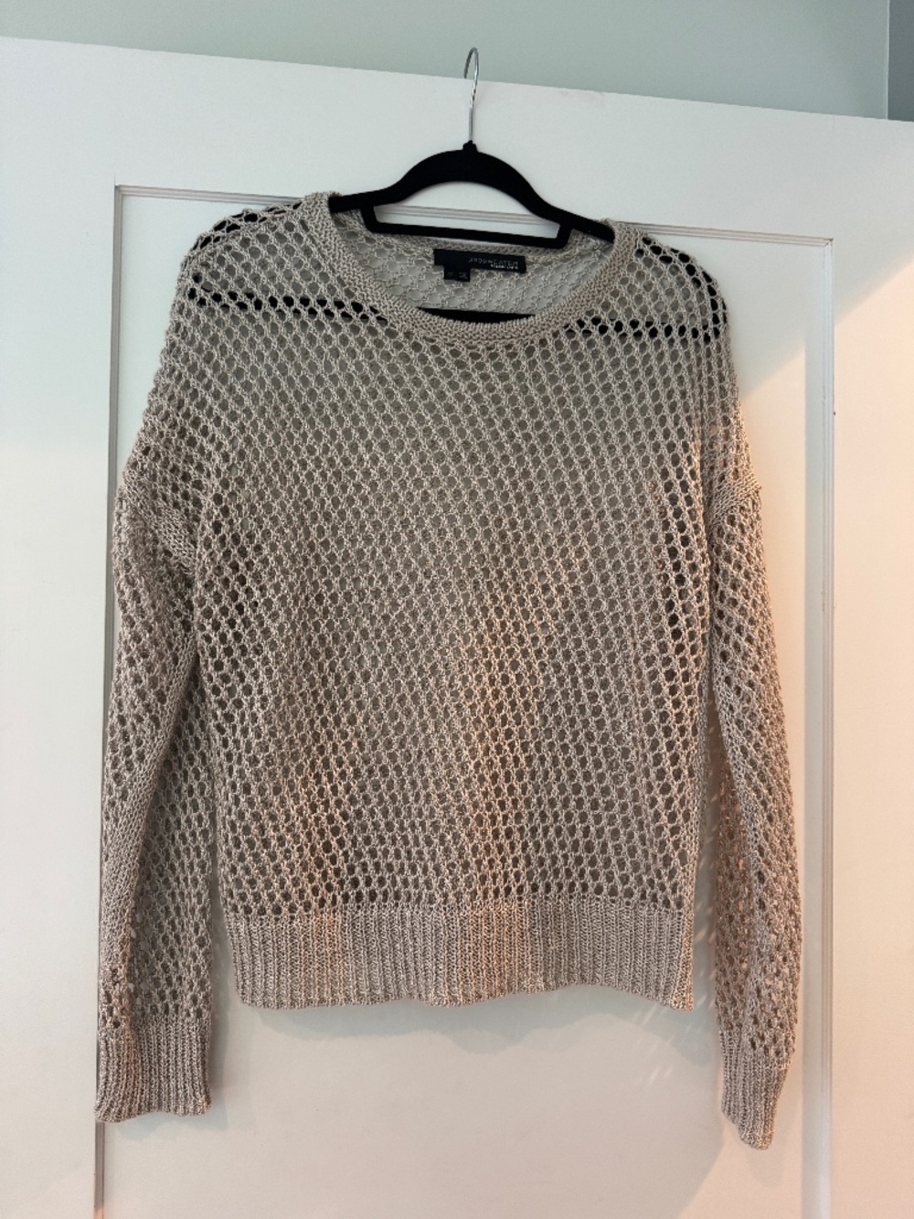 360 Sweater Dove Open Stitch Linen Pullover , Size Medium.